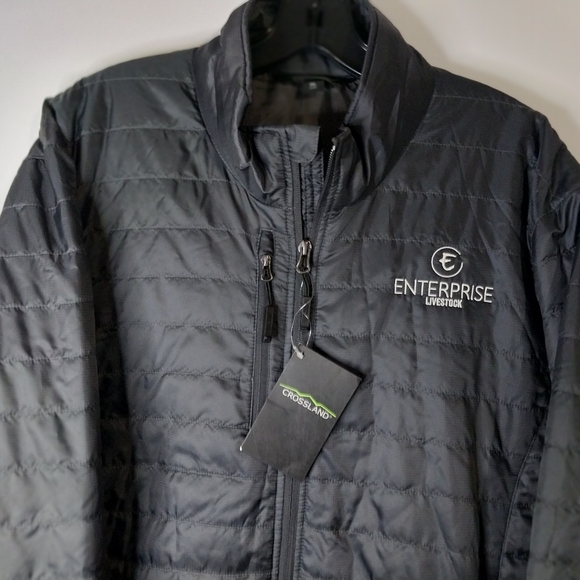 Men's Quilted Dark Blue Puffer Jacket - Picture 2 of 10